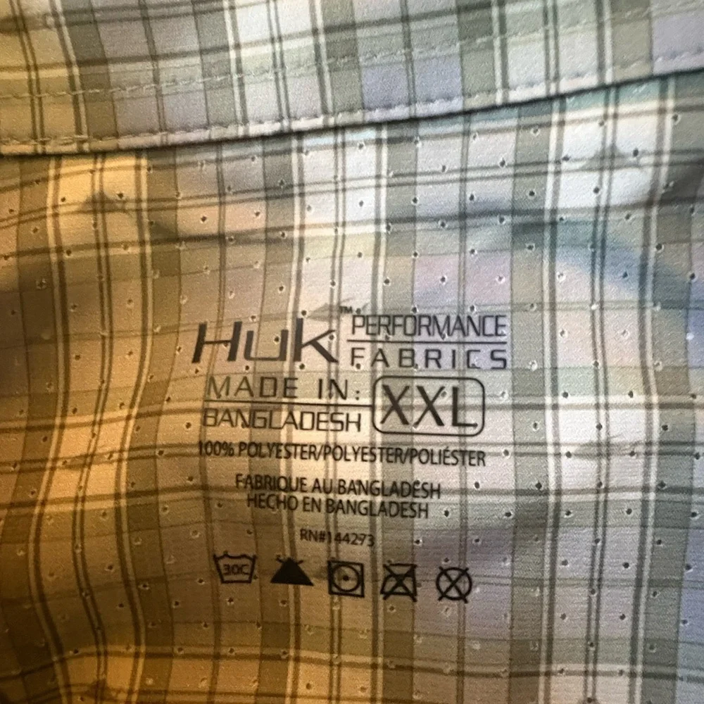 Huk Men's Casual Gray Checkered Shirt - Picture 3 of 3
